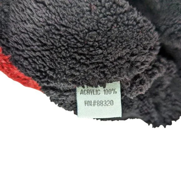 C.C. NWT Fleece Lined Red Plaid Fuzzy Ball Winter Hat Beanie - Picture 7 of 8